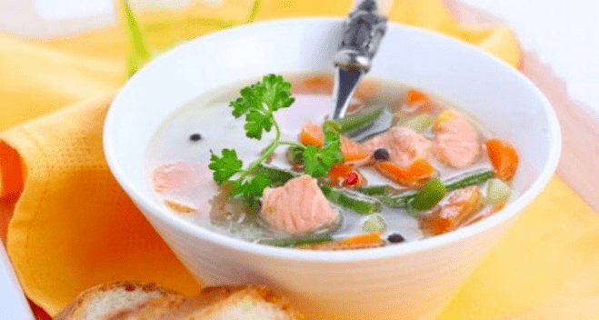 sopa de peixe com dieta proteica