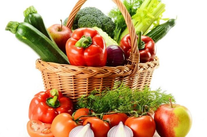 Cesta de legumes para a dieta 6 pétalas